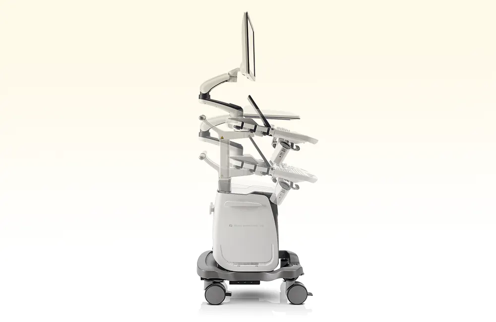 ORsono Professional V70 highlighting ergonomic vertical adjustments for monitor and panel